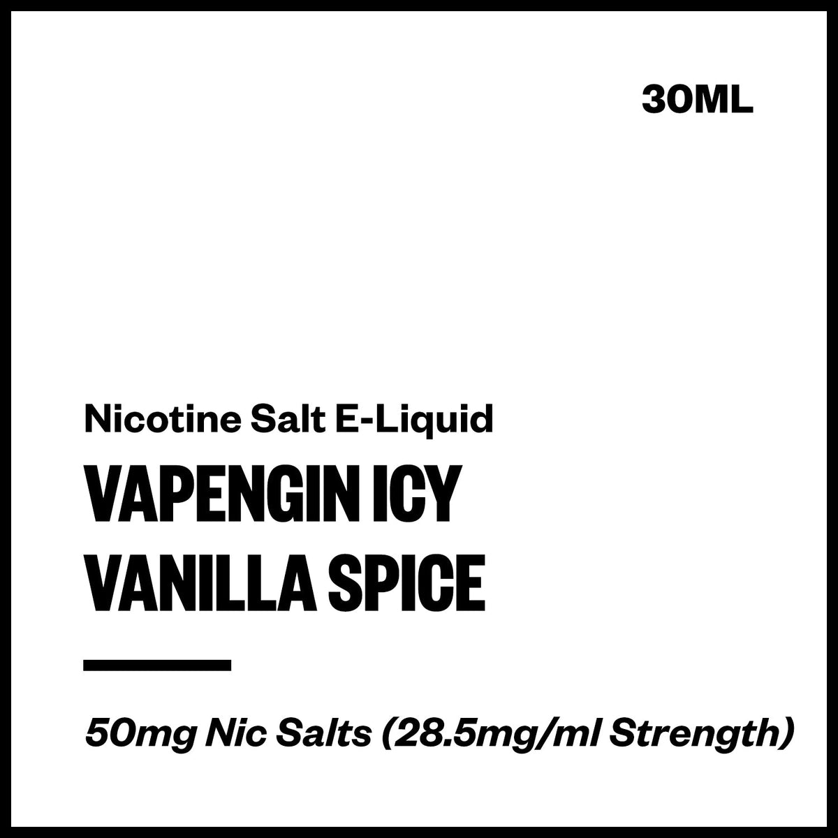 Vapengin Icy Nic Salt E-Liquid - Vanilla Spice