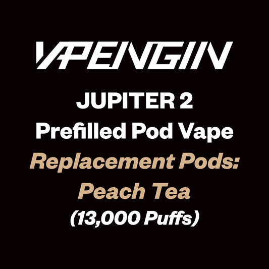 Vapengin Jupiter 2 Replacement Pods 13000 Puff - Peach Tea - Vapourium - Dunedin, Christchurch, Timaru