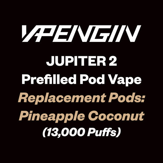 Vapengin Jupiter 2 Replacement Pods 13000 Puff - Pineapple Coconut (Pina Colada) - Vapourium - Dunedin, Christchurch, Timaru