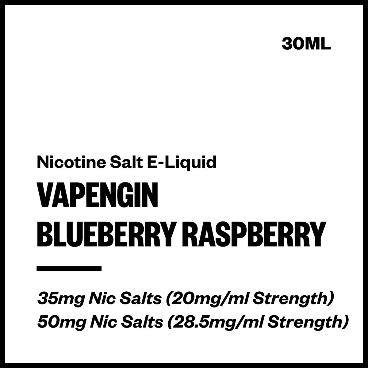 Vapengin Nic Salt E-Liquid - Blueberry Raspberry