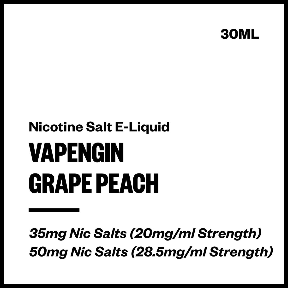 Vapengin Nic Salt E-Liquid - Grape Peach