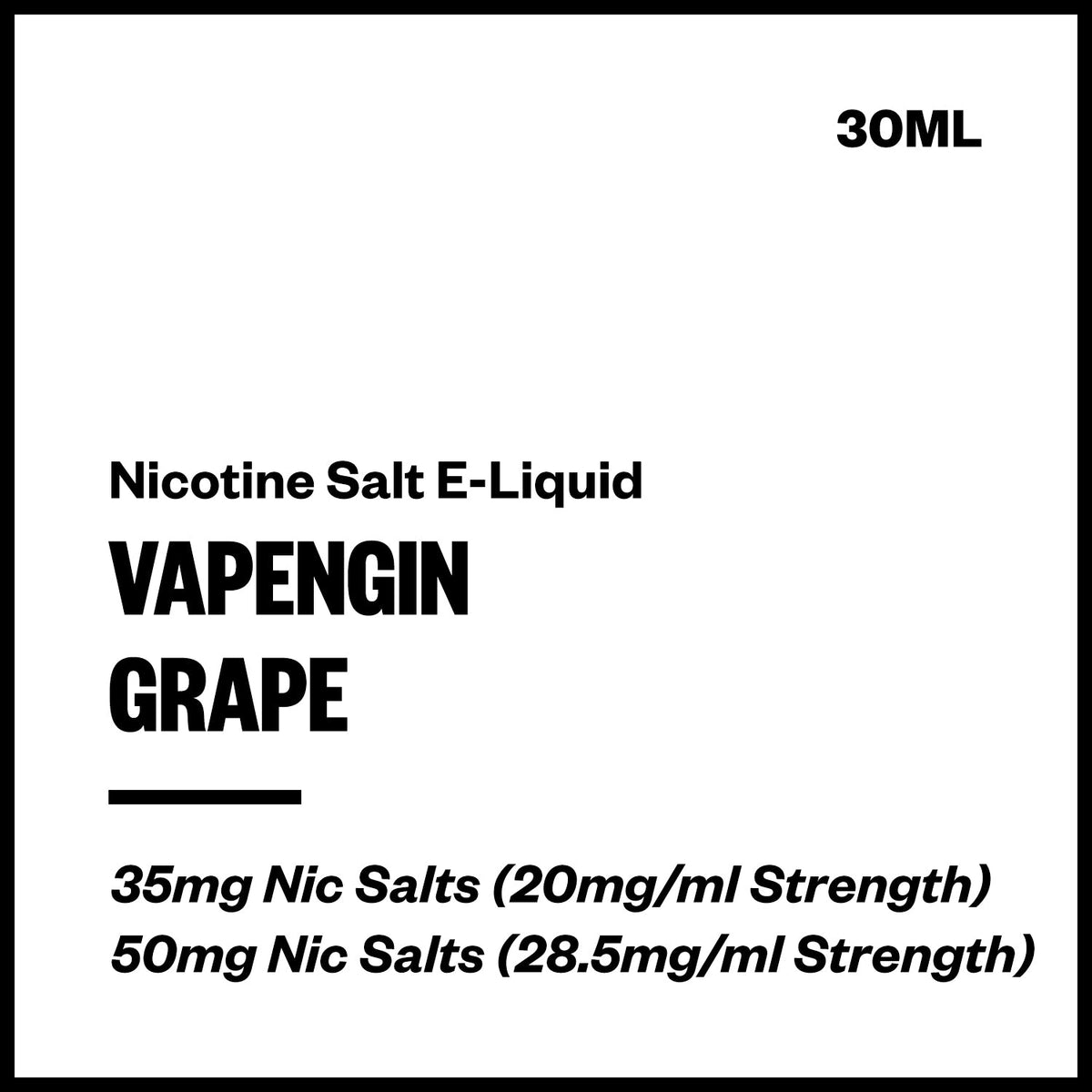 Vapengin Nic Salt E-Liquid - Grape
