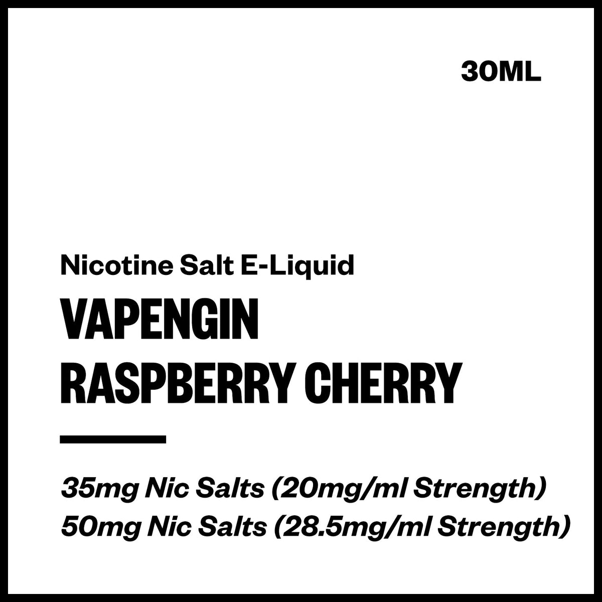 Vapengin Nic Salt E-Liquid - Raspberry Cherry