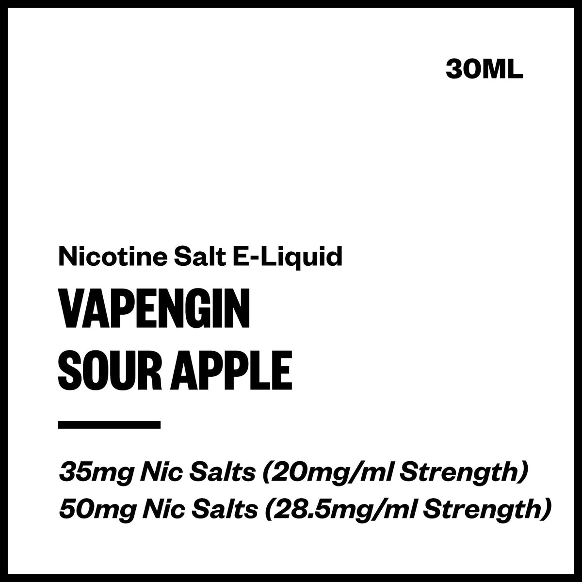 Vapengin Nic Salt E-Liquid - Sour Apple