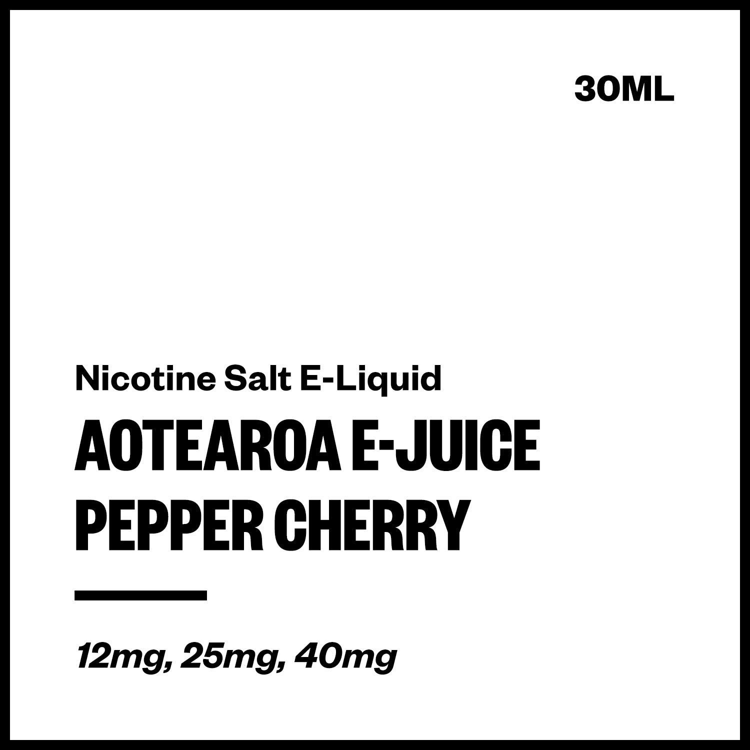 Aotearoa E-Juice - Pepper Cherry (Nic Salt E-Liquid) - Vapourium NZ