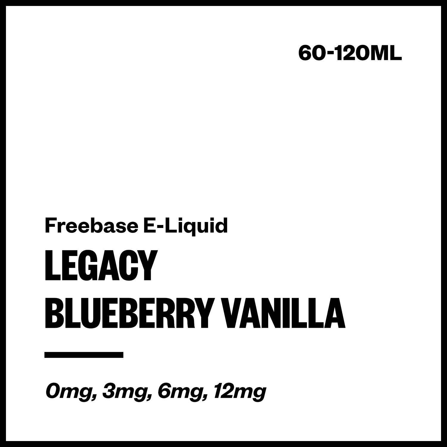 Legacy Blueberry Vanilla Freebase E-Liquid - Vapourium NZ