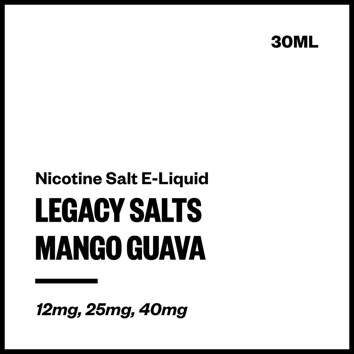 Legacy Salts Nic Salt E-Liquid - Mango Guava