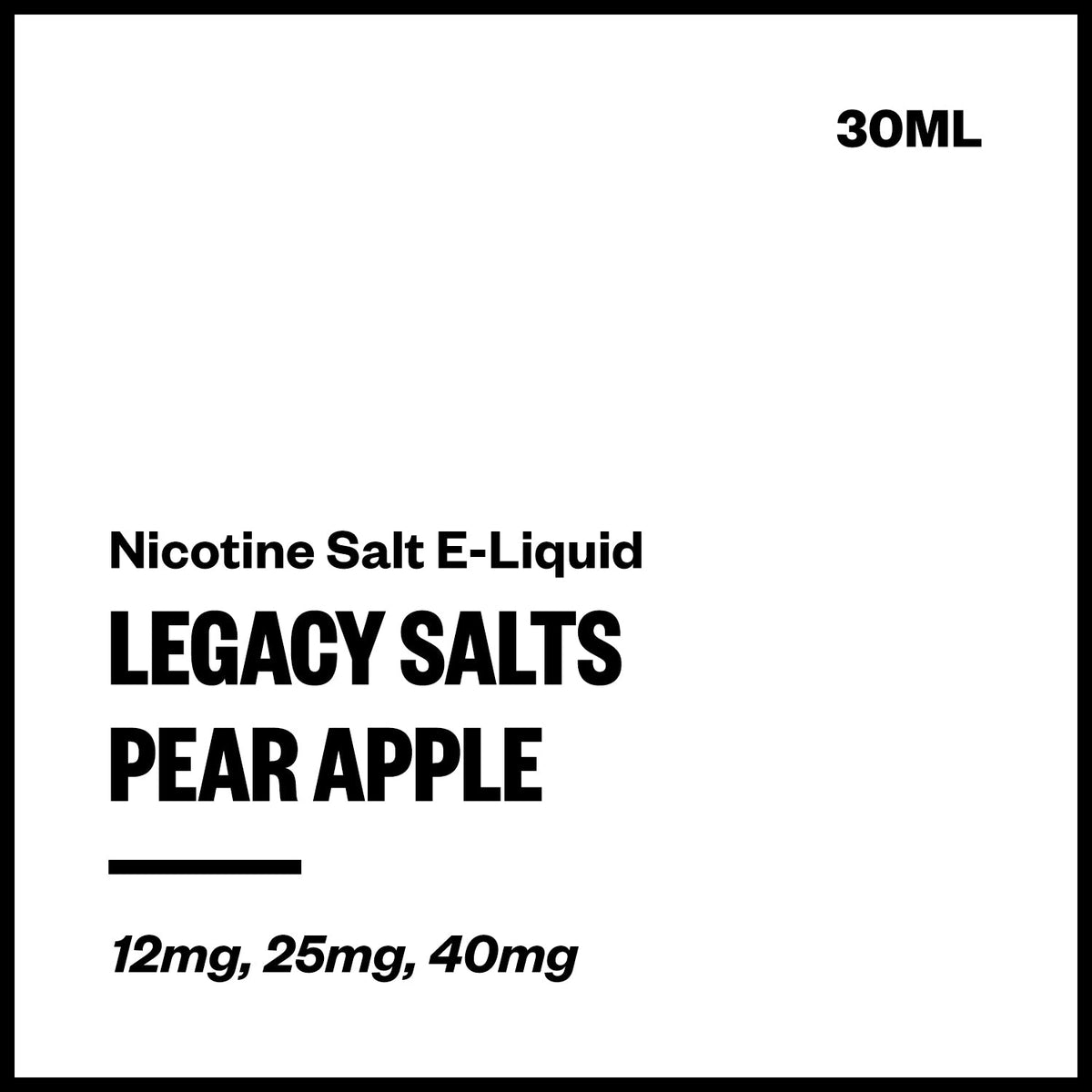 Legacy Salts Nic Salt E-Liquid - Pear Apple