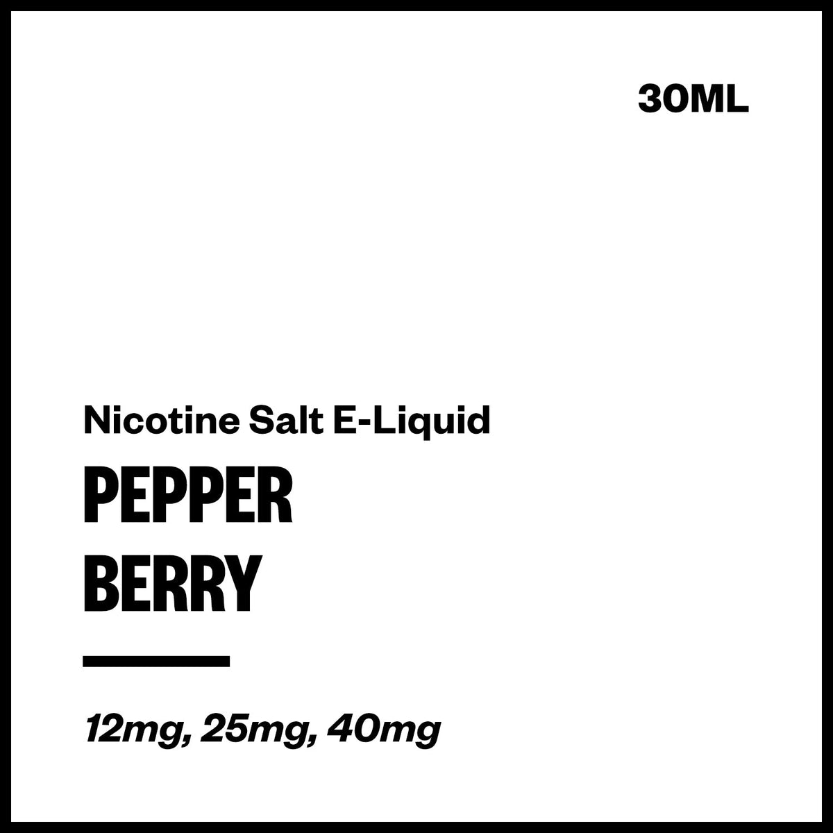 Pepper Nic Salt E-Liquid - Berry