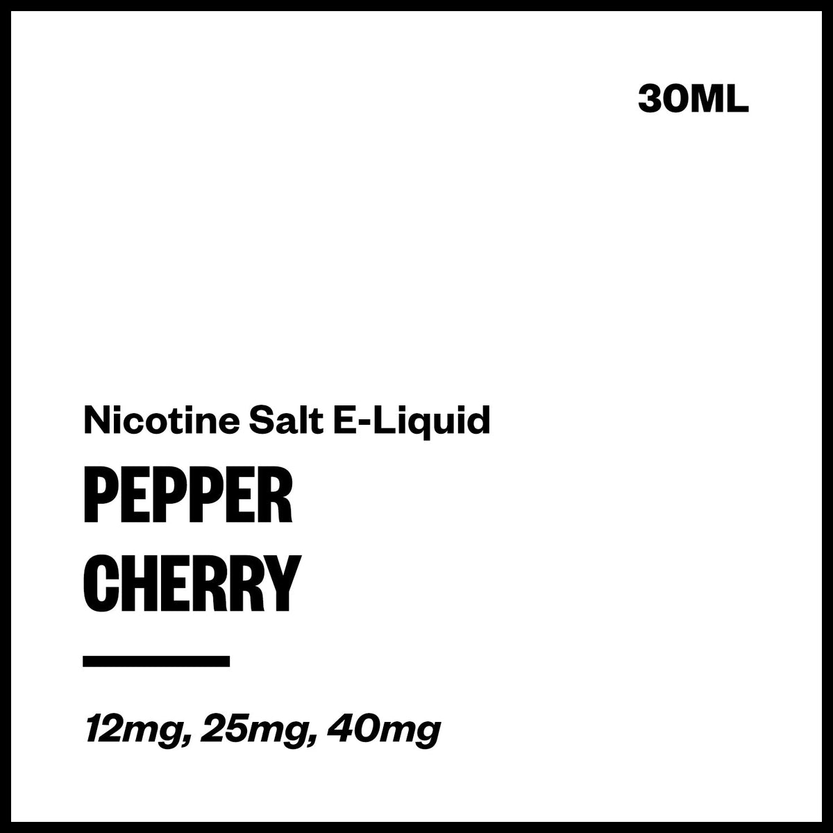 Pepper Nic Salt E-Liquid - Cherry