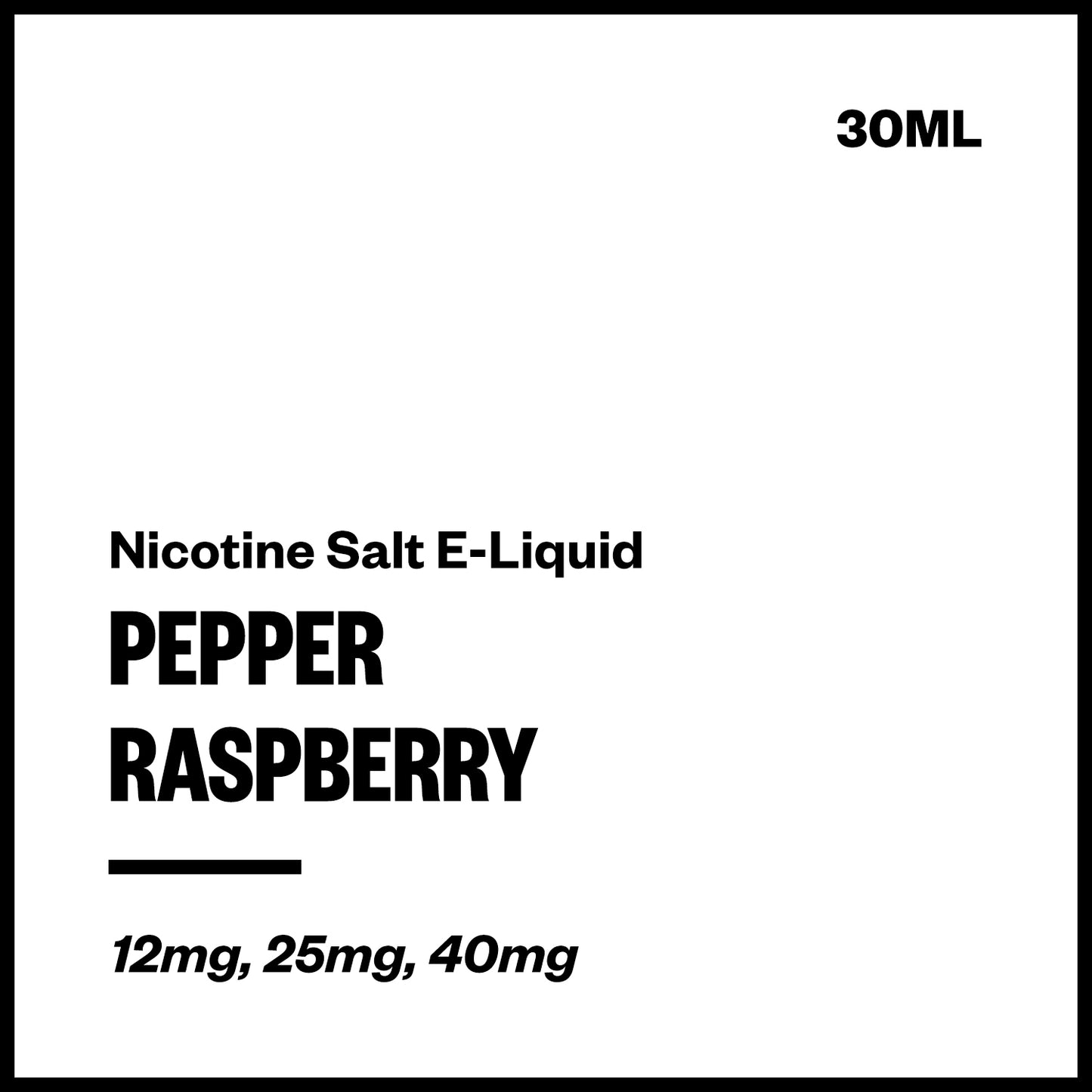 Pepper - Raspberry (Nic Salt E-Liquid 30ml) | Vapourium NZ