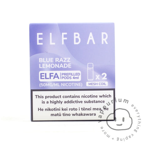 Elfbar ELFA Prefilled Replacement Pods - 2 Pack - Blue Raz Lemonade- Vapourium, Buy Vape NZ, Ecig, Vape Pens, Ejuice/Eliquid, Christchurch, Dunedin, Timaru