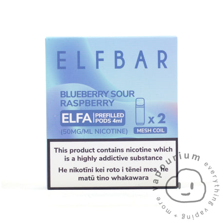 Elfbar ELFA Prefilled Replacement Pods - 2 Pack - Blueberry Sour Raspberry - Vapourium, Buy Vape NZ, Ecig, Vape Pens, Ejuice/Eliquid, Christchurch, Dunedin, Timaru